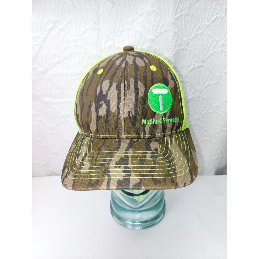 Medford Plywood Neon Yellow Camoflauge Trucker Style Hook n Loop Hat